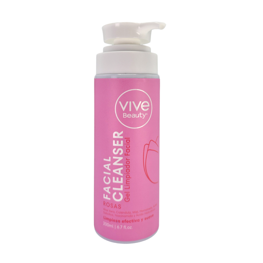 [12365-2] Gel Limpiador Facial Rosas *200ml* VIVE BEAUTY